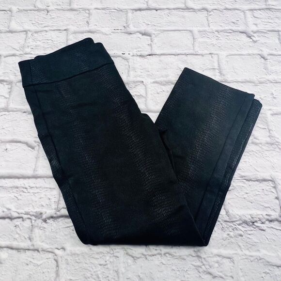 Soft Surroundings‎ Pants Small Petite Black Foil Phyton Charlize Ponte Knit - Picture 1 of 10
